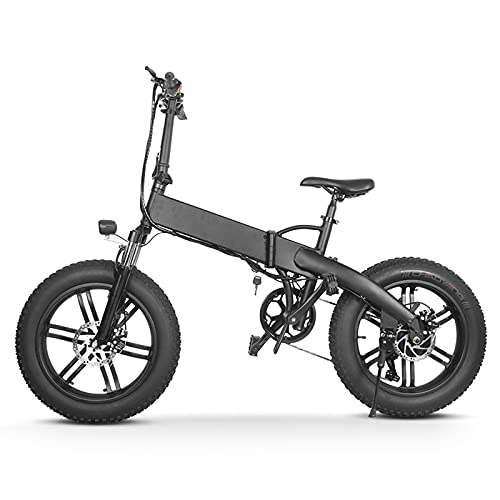 Electric Bike : tquuquu Electric Bicycle, 7-speed Three-in-one Mountain Snow Bike, 20-inch Foldable Electric Bicycle For Commuting To And From Young Adults