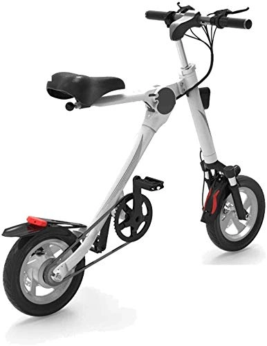 Electric Bike : TTMM Electric Bike Electric bicycle bicycle folding small men and women adult two-wheel lithium battery battery mini stepping black 36V (Color : White)