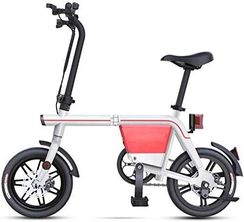 Electric Bike : TTMM Electric Bike Electric Bicycle Boosts Long Battery Life 48V Detachable Lithium Battery Folding Driver Smart Small Two-Wheeled Adult Light Portable (Color : White, Size : 50km)