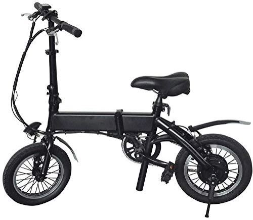 Electric Bike : TTMM Electric Bike Electric Bike 14 inch electric two-wheel folding pedal bicycle / lithium battery travel bicycle can be placed in the trunk (Color : A)