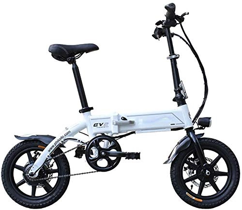 Electric Bike : TTMM Electric Bike Electric Bike two-wheel folding adult ultra light 14 inch 36V lithium battery men and women small moped (Color : A)