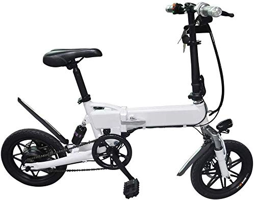 Electric Bike : TTMM Electric Bike Electric Bike12 inch two-wheeled portable folding electric power bicycle / body waterproof small travel generation car battery car (Color : A)