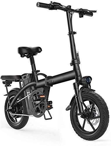 Electric Bike : TTMM Electric Bike Folding Electric Bicycle, Ultra-Light Small Lithium Battery, Adult Two-Wheel Mini Pedal Electric Car, Lightweight Aluminum Frame, Front And Rear Fenders, Easy To Store, Unisex