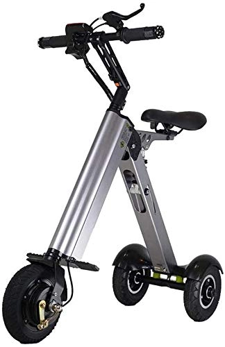 Electric Bike : TTMM Electric Bike Mini Electric Tricycle Folding Small Generation Small Moped Mini Battery Car Double Shock Absorption Battery 30 (Color : Gray)