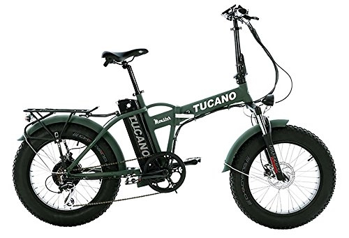 Electric Bike : Tucano Bikes Monster 20Limited Edition. Folding Electric Bike 20500W Motorsupensin FrontMaximum speed 33KM / HLCD displayHydraulic Brake, Green Matt
