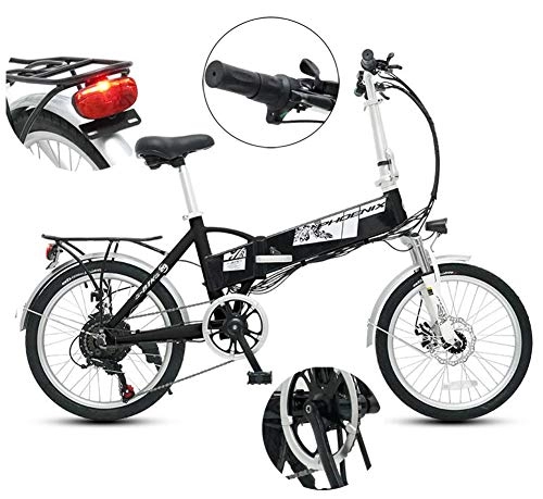 Electric Bike : TX Electric Bike Folding 250W Powerful Motor Electric Bicycle Multiple Riding Modes, Black