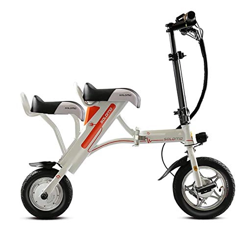 Electric Bike : TX Folding electric bicycle portable 36V battery 60 km 19kg mini sized urban use, White