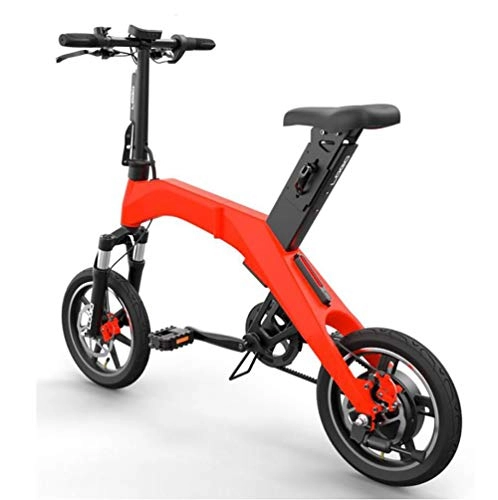 Electric Bike : TX Folding electric bicycle urban city travel aircraft grade aluminum alloy 30 km 22kg, red