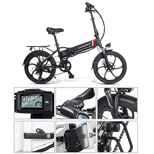 Electric Bike : TypeBuilt Electric Moped Electric Bicycles, Electric Foldable Bike 500W Motor 20" Fat Tire 48V / 8AH Lithium Battery Snow Beach Electric Mountain Ebike Bicycle Aluminum Frame Bicycle, Black