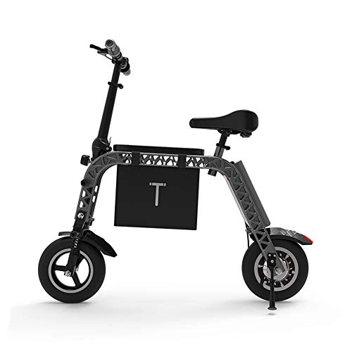 Electric Bike : Urcar Foldable Electric Bike 36V 250w 10.4AH 45k'm 10inch Lithium Battery Bicycle Aluminium alloy Ebike for Travel Outdoor Sports, Black