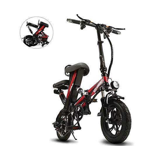 Electric Bike : Urcar Folding Electric Bike with Pedals, Power Assist, and 36V Lithium Ion Battery Electric Bicycle with 12 inch Wheels and 250W Hub Motor