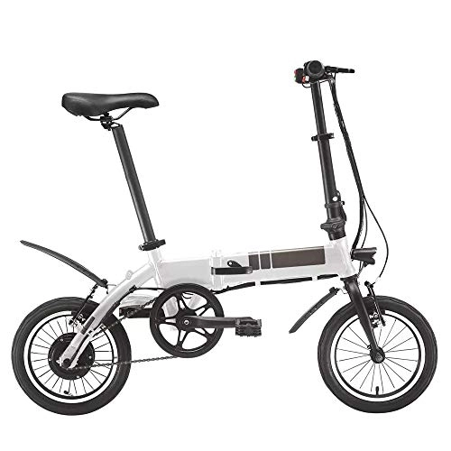 Electric Bike : VABK Electric Bike 250W Brushless Motor Electric Folding Bike 40KM Max Speed LCD Display Ebike Road Bicycle 100kg Load Bearing Recharge System (Color : White, Size : One size)