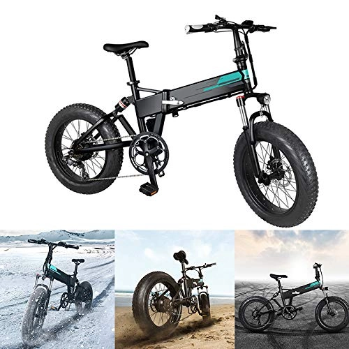 Electric Bike : Valigrate Electric Mountain Bike 20x4 Inch Auminum Electric Folding Bikes Fat Tire, Level 3 Speed Regulation, 36V 12.5Ah Large Cpacity Battery Electric Foldable Bicycle