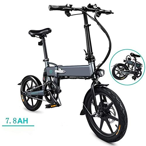Electric Bike : VBARV Folding Electric Bikes for Adults，7.8AH 250W 16 inch 36V Lightweight with LED Headlights and 3 Modes Suitable for City Outdoor riding
