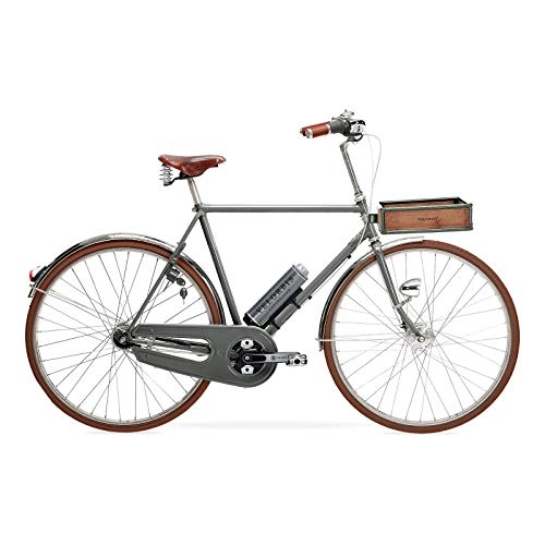Electric Bike : Velorbis Electric Bike. Electric Arrow Classic Comfort Bike for men with 7 speed 250W / 300 WH LI-ON Battery (Mouse Grey, 57 cm)