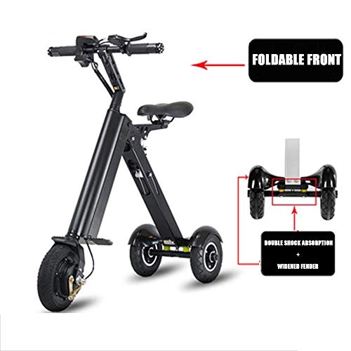 Electric Bike : Venccl Mini Folding Electric Car Adult Lithium Battery Bicycle Two-wheel Portable Travel Battery Power Balance Car Can Bear 150KG
