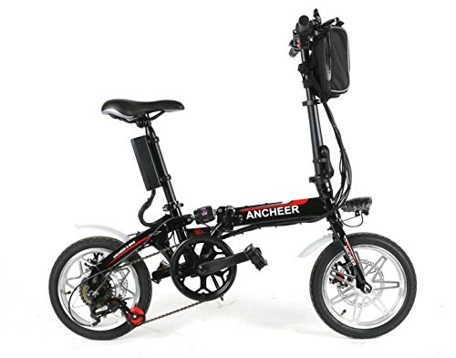 Electric Bike : Victagen Folding Electric Bicycle 14-inch, Foldable E-bike for Adults, with 36V 8Ah Lithium Battery Shimano 6-speed 250W Motor, Maximun Speed 25 km / h