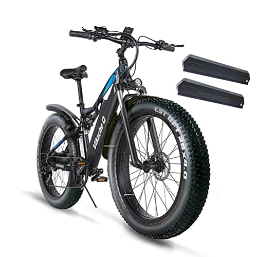 Electric Bike : Vikzche Q Electric Bike Adult 1000w 26 Inch Fat Tire MTB with Removable Lithium-ION Battery 48V 17AH and Double Shock AbsorptionTwo batteries