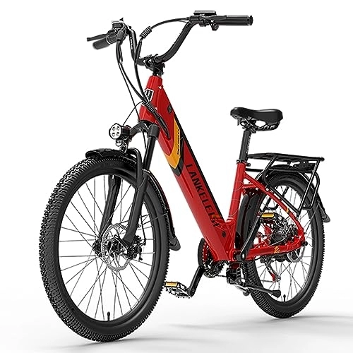 Electric Bike : Vikzche Q ES500PRO Electric City Bike (Red)