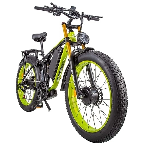 Electric Bike : Vikzche Q K800 PRO 26" Dual motor electric bike, full suspension. Large improved front fork, 23ah battery, color screen. (dark green)