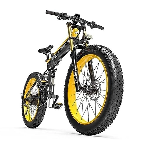 Electric Bike : Vikzche Q XT750 PLUS BIG FORK Fat Tire Electric Mountain Bike (yellow)