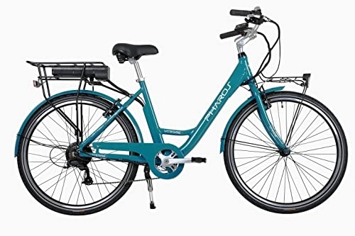 Electric Bike : Vitesse Pharos Electric Bike, 7 Speed Gear E-Bike, Well Balanced & Reliable Electric Bikes For Adults, Smooth Riding Electric Bicycle With Gel Saddle & Info Screen, Simple To Ride - VIT0032 Turquoise