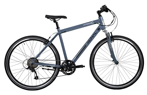 Electric Bike : Vitesse Signal Electric Bike, 8 Speed Gear E-Bike, Well Balanced & Reliable Electric Bikes For Adults, Fun Smooth Riding Electric Bicycle With Gel Saddle & Info Screen, Simple Ride - VIT0011 Grey 29