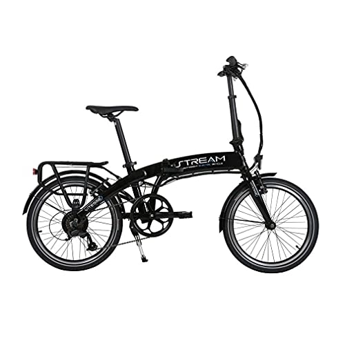Electric Bike : Vitesse Stream Folding Electric Bike, 7 Speed Gear System E-Bike, Well Balanced & Reliable Electric Bikes For Adults, Fun Smooth Riding Electric Bicycle With Gel Saddle & Info Screen, Simple Ride 20