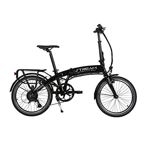 Electric Bike : Vitesse Unisex's Stream Folding Electric Bike 20 INCH E, Black, ONE Size