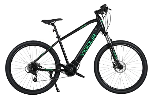 Electric Bike : Vitesse Unisex's VIGOUR MTB cm Electric Bike 27.5 INCH 46CM E, Black, 18
