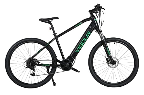 Electric Bike : Vitesse Vigour Electric Bike, 9 Speed Gear E-Bike, Well Balanced Reliable Electric Bikes For Adults, Fun Smooth Riding Electric Bicycle With Gel Saddle & Info Screen, Simple Ride- VIT0030 Black 27.5