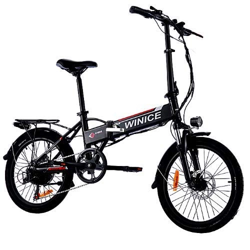 Electric Bike : Vivi 20'' Folding Electric Bike, 7 Speed Shimano Gears, 250W 8AH Electric Bike Aluminum Alloy Foldable Bicycle Folding Ebike for Women Men Adult Youth