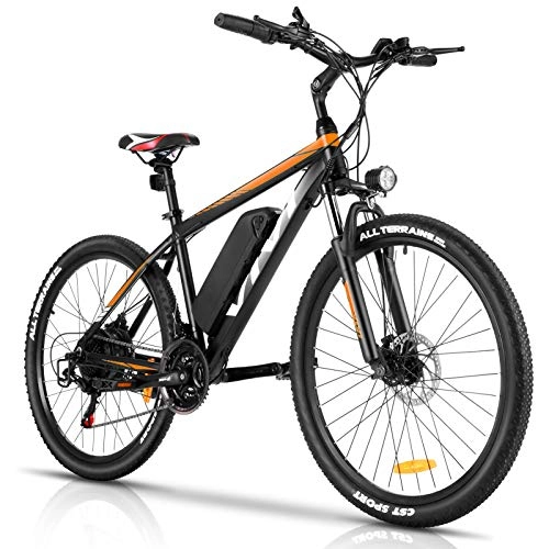 Electric Bike : Vivi 26" Electric Mountain Bike for Adults, Electric Bike with 350W Motor, 10.4Ah Removable Lithium-Ion Battery, E-Bike with 21 Speed Grears (Yellow)