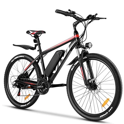 Electric Bike : VIVI Electric Bike 26" Electric Mountain Bike 350W Adult Electric Bicycle / Electric Commuter Bike, Ebike with Removable 10.4Ah Battery, Professional Shimano 21 Speed (Red)