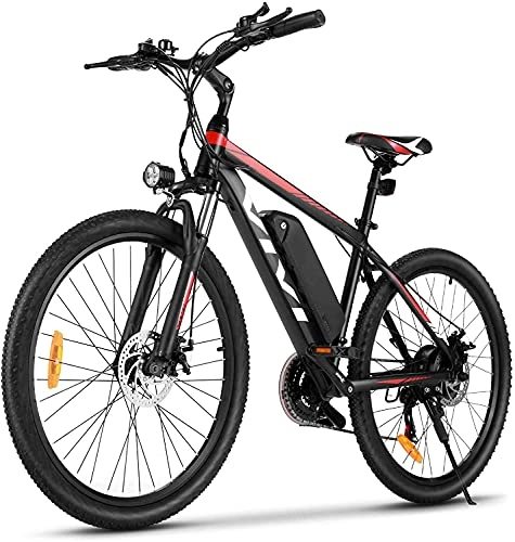 Electric Bike : VIVI Electric Bike, 26" Electric Mountain Bike, 350W Ebike, Electric Bikes for Adults with Removable 10.4Ah Lithium-ion Battery, Professional 21 Speed Gears (Red)