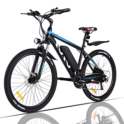 Electric Bike : VIVI Electric Bike, 26 Inch Electric Bikes for Adults Mountain Bike with 350W Motor, 36V / 10.4Ah Removable Battery, 21 Speed Gears, 20MPH Speed (Blue)