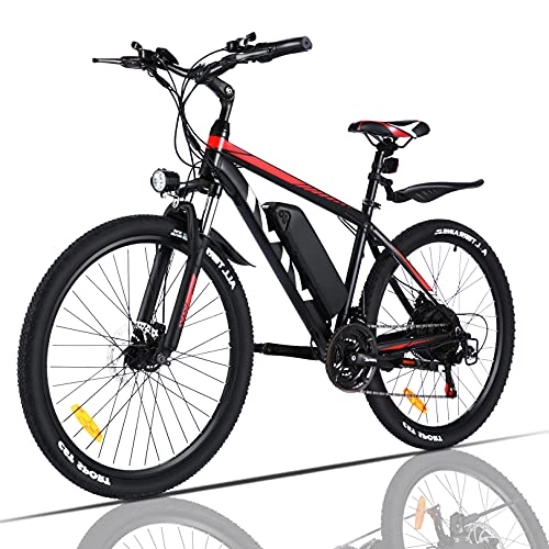 Electric Bike : VIVI Electric Bike, 26 Inch Electric Bikes for Adults Mountain Bike with 350W Motor, 36V / 10.4Ah Removable Battery, 21 Speed Gears, 20MPH Speed (Red)
