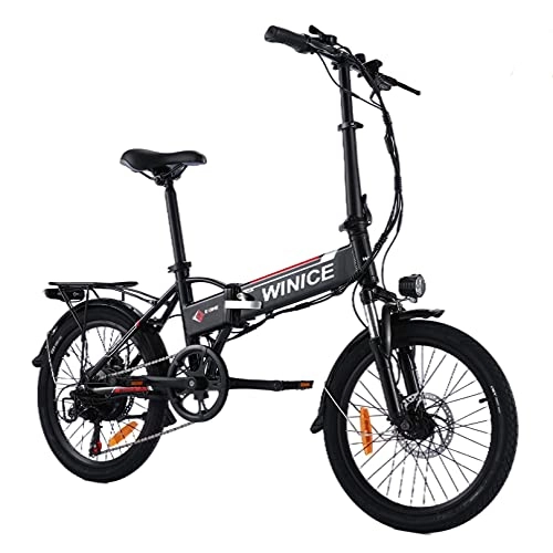 Electric Bike : VIVI Folding Electric Bike 250W, Adult Electric Bikes, 20" Mountain Bike with 8Ah Battery, 7 Speed / Recharge Mileage 25 Mile / 3 Working Mode (20 Inch-Black)