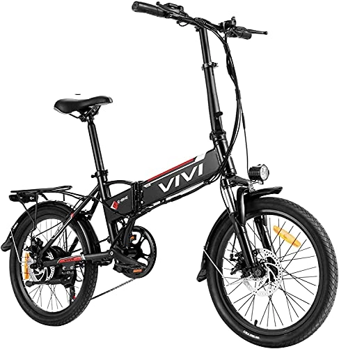 Electric Bike : VIVI Folding Electric Bike for Adults, 20'' City E-Bike 350W Folding bike, Electric Bicycle with 36V 8Ah Removable Lithium-ion Battery, Shimano 7 Speed