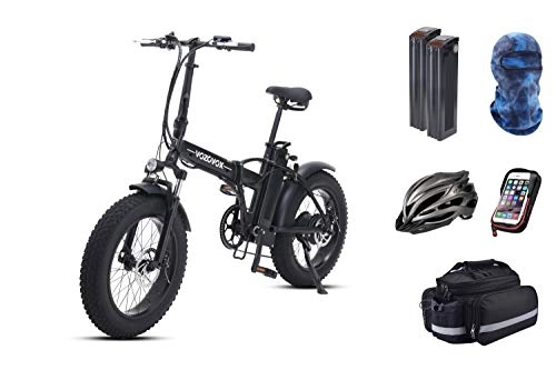 Electric Bike : VOZCVOX Electric Bike, 48V 500W 20" Fat Tire Folding E-Bike For Adults, All-Terrain Cycling Bicycle