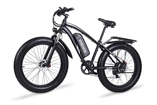 Electric Bike : VOZCVOX Electric Bike, E-Bike 26 * 4.0 Electric Bike For Adults Removable 48V / 17AH Battery, Shimano 7-Speed Fat Tire Electric Bicycle