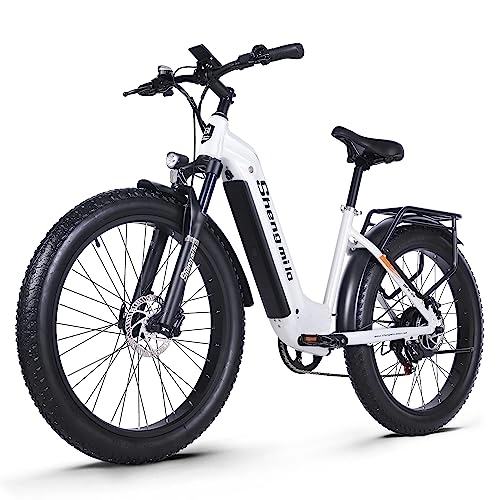 Electric Bike : VOZCVOX Electric Bike For Adults Women Men Ebike MX06 with 48V17.5Ah Detachable Battery, 7 Speed Gears, Disc Brakes, Up to 45 Miles