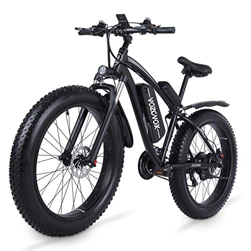 Electric Bike : VOZCVOX Electric Bikes for Adult, 26" Ebike with Fat Tyre, 48V17Ah Removable Battery, Electric Mountain Bikes with Shimano 21-Speed