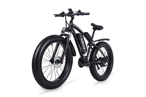 Electric Bike : VOZCVOX MX02S Electric Mountain Bike 26 Inch Ebike 1000w with Fat Tyre, 48V 17Ah Removable Battery, 3.5" LCD Display, 21-Speed Gear