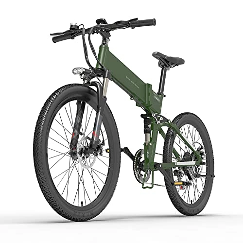 Electric Bike : VVEMERK Electric Moped Bicycle, Folding Electric Bicycle with 5'' LCD Display 500W Max Speed 30km / h 26x1.95 Half Foldable City Bike 10.4AH 48V Battery