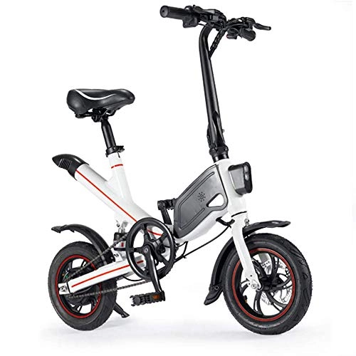 Electric Bike : W.KING Electric Bikes Foldable Compact Lightweight 350W 36V with Front Light Double Disc Brake Warning Taillight Folding E-Bike City Bicycle