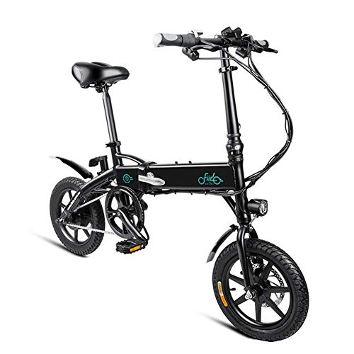 Electric Bike : Wakects 25km / h Folding Electric Bicycle, 16 Inches Fold Electric Bike with 7.8Ah Li-ion Battery, Ebike for Adult Teenagers Load 120kg, Charge time 5 hours, 250W Black 130x110x35cm