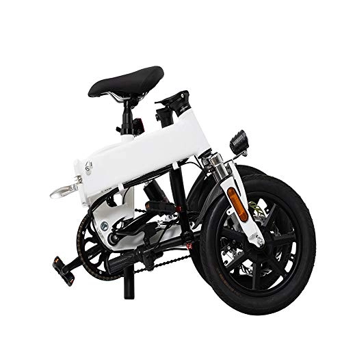 Electric Bike : WANZIJING HybridE Bike Electric Cycle for Adults, 14" Fat Tire Foldable City Bike 3 Speed 250W 36V Powerful Ebike Pedal Assist Unisex Bicycle, 5.2AH