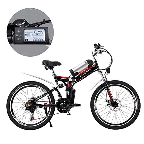 Electric Bike : WEIZI Electric mountain bikes 24 26 inch 8Ah 384W removable lithium battery Electric folding bike with kettle Three riding modes suitable for men and women