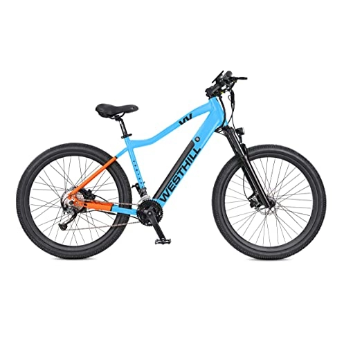 Electric Bike : Westhill Venture 27.5″ Electric Mountain Bike 14Ah E-bike | Integrated Battery, Aluminium Frame, Front Suspension (Blue)